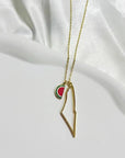 1934 Watermelon Palestine Map Necklace Unisex - Ergosalah - Ergonomic padded prayer mat for knee support