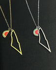 1934 Watermelon Palestine Map Necklace Unisex - Ergosalah - Ergonomic padded prayer mat for knee support