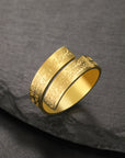 Ayatul Kursi Adjustable Arabic Ring – Thick - Stainless Steel