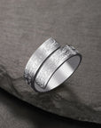 Ayatul Kursi Adjustable Arabic Ring – Thick - Stainless Steel