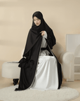 4pcs Satin Abaya Set Elegant Muslim Women’s Robe - Ergosalah - Ergonomic padded prayer mat for knee support