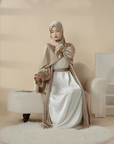 4pcs Satin Abaya Set Elegant Muslim Women’s Robe - Ergosalah - Ergonomic padded prayer mat for knee support