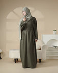 Modest 2-Piece Linen Turkish Abaya Set