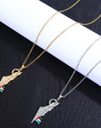 Key to Palestine Map Necklace
