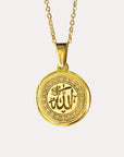 Allah Name Pendant Necklace | Islamic Titanium Steel Medallion in Gold, Silver & Black - Ergosalah - Ergonomic padded prayer mat for knee support