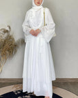 Chiffon Abaya Set with Matching Hijab & Belt - Ergosalah - Ergonomic padded prayer mat for knee support
