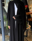 Chiffon Abaya Set with Matching Hijab & Belt - Ergosalah - Ergonomic padded prayer mat for knee support