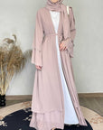 Chiffon Abaya Set with Matching Hijab & Belt - Ergosalah - Ergonomic padded prayer mat for knee support