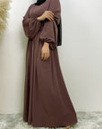 Elegant Long Sleeve Zipper Abaya - Ergosalah - Ergonomic padded prayer mat for knee support