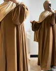 Elegant Warm Corduroy Abaya - Ergosalah - Ergonomic padded prayer mat for knee support