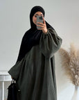Elegant Warm Corduroy Abaya - Ergosalah - Ergonomic padded prayer mat for knee support