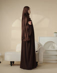 Everyday Wear Modest Long Sleeve Polyester Abaya - Ergosalah - Ergonomic padded prayer mat for knee support