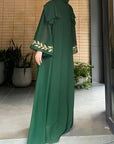Fadhaa - Chiffon abaya set (including hijab) - Ergosalah - Ergonomic padded prayer mat for knee support