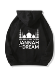 Islam Is My Deen Jannah Dream Hoodie | Unisex Back Print - Ergosalah - Ergonomic padded prayer mat for knee support