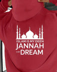 Islam Is My Deen Jannah Dream Hoodie | Unisex Front Print - Ergosalah - Ergonomic padded prayer mat for knee support