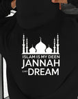 Islam Is My Deen Jannah Dream Hoodie | Unisex Front Print - Ergosalah - Ergonomic padded prayer mat for knee support