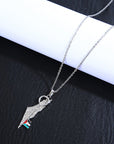 Key to Palestine Map Necklace - Ergosalah - Ergonomic padded prayer mat for knee support
