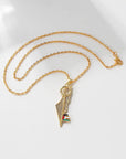 Key to Palestine Map Necklace - Ergosalah - Ergonomic padded prayer mat for knee support