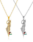 Key to Palestine Map Necklace - Ergosalah - Ergonomic padded prayer mat for knee support