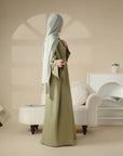 Modest 2 - Piece Linen Turkish Abaya Set - Ergosalah - Ergonomic padded prayer mat for knee support