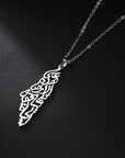 Palestine Arabic Calligraphy Map Necklace Unisex - Ergosalah - Ergonomic padded prayer mat for knee support