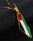 Palestine Heritage Map Necklace Unisex - Ergosalah - Ergonomic padded prayer mat for knee support