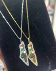 Palestine Kufiya Map Necklace - Ergosalah - Ergonomic padded prayer mat for knee support
