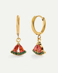 Palestine Watermelon Gold Earrings - Ergosalah - Ergonomic padded prayer mat for knee support