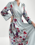 Siham - Waldorf Satin Dress with V - Neck & Belt - Ergosalah - Ergonomic padded prayer mat for knee support