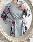 Siham - Waldorf Satin Dress with V - Neck & Belt - Ergosalah - Ergonomic padded prayer mat for knee support