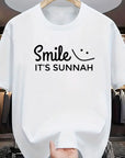 Smile Letter Print Men's T-Shirt - Breathable, Soft Polyester Casual Summer Tee for Outdoor & Everyday Fashion - Ergosalah - Ergonomic padded prayer mat for knee support