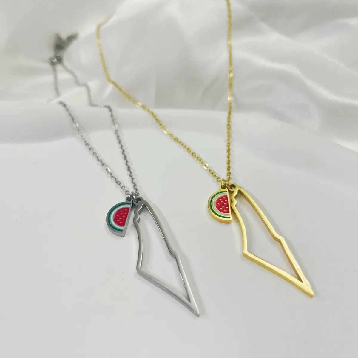 1934 Watermelon Palestine Map Necklace Unisex - Ergosalah - Ergonomic padded prayer mat for knee support