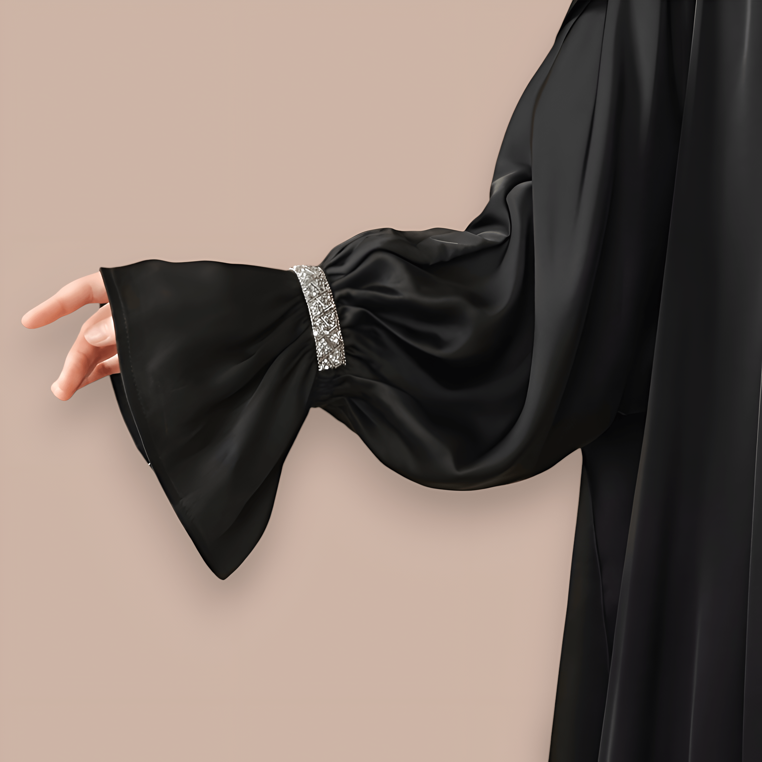 4pcs Satin Abaya Set Elegant Muslim Women’s Robe - Ergosalah - Ergonomic padded prayer mat for knee support