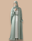 4pcs Satin Abaya Set Elegant Muslim Women’s Robe - Ergosalah - Ergonomic padded prayer mat for knee support