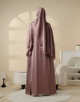 4pcs Satin Abaya Set Elegant Muslim Women’s Robe - Ergosalah - Ergonomic padded prayer mat for knee support