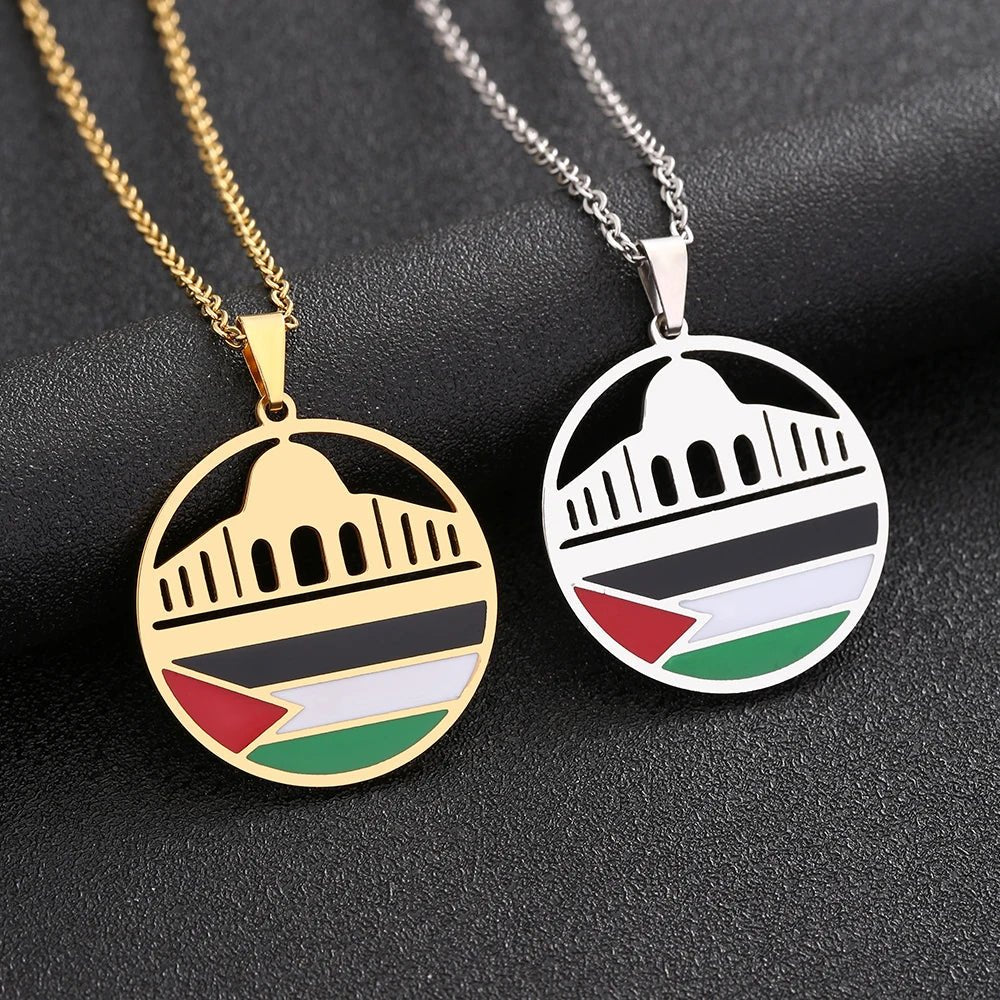 Al - Aqsa Mosque & Palestine Pendant Necklace - Ergosalah - Ergonomic padded prayer mat for knee support
