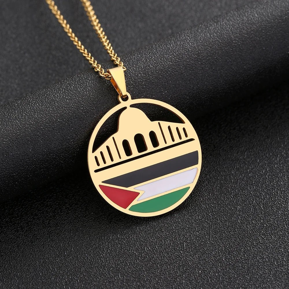 Al - Aqsa Mosque & Palestine Pendant Necklace - Ergosalah - Ergonomic padded prayer mat for knee support