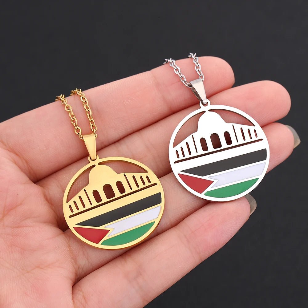 Al - Aqsa Mosque & Palestine Pendant Necklace - Ergosalah - Ergonomic padded prayer mat for knee support