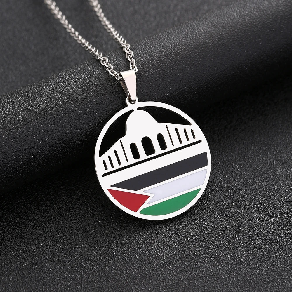 Al - Aqsa Mosque & Palestine Pendant Necklace - Ergosalah - Ergonomic padded prayer mat for knee support