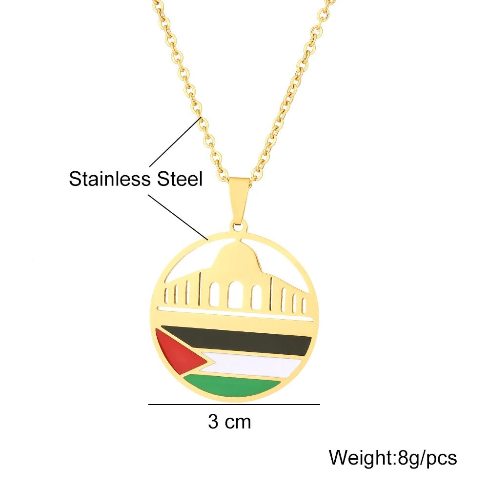 Al - Aqsa Mosque & Palestine Pendant Necklace - Ergosalah - Ergonomic padded prayer mat for knee support