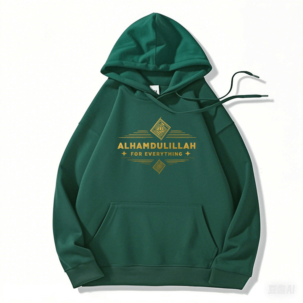 Alhamdulillah (Thank God) Hoodie | Unisex Front Print - Ergosalah - Ergonomic padded prayer mat for knee support