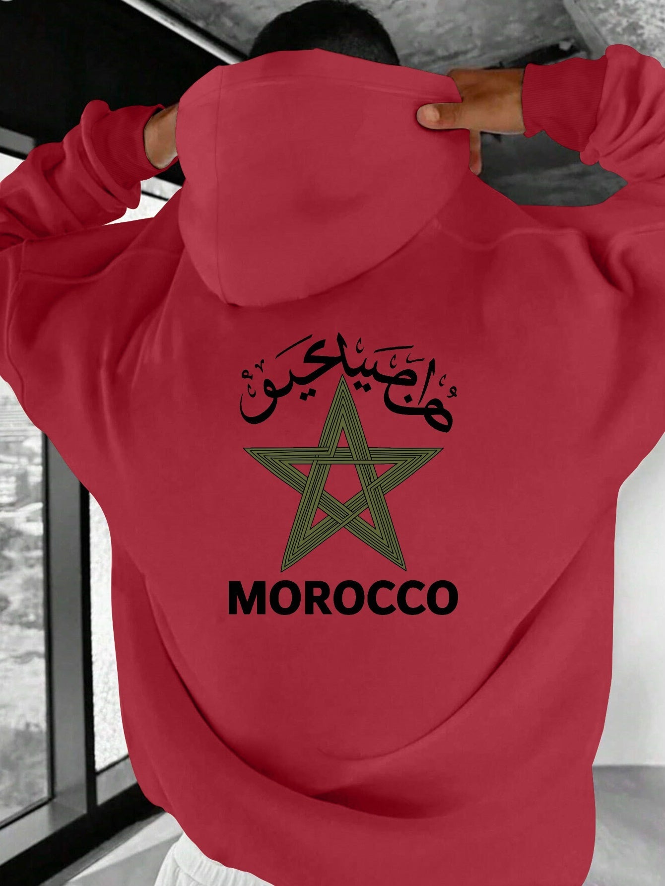 Arabic Morocco Hoodie | Unisex Back Print - Ergosalah - Ergonomic padded prayer mat for knee support