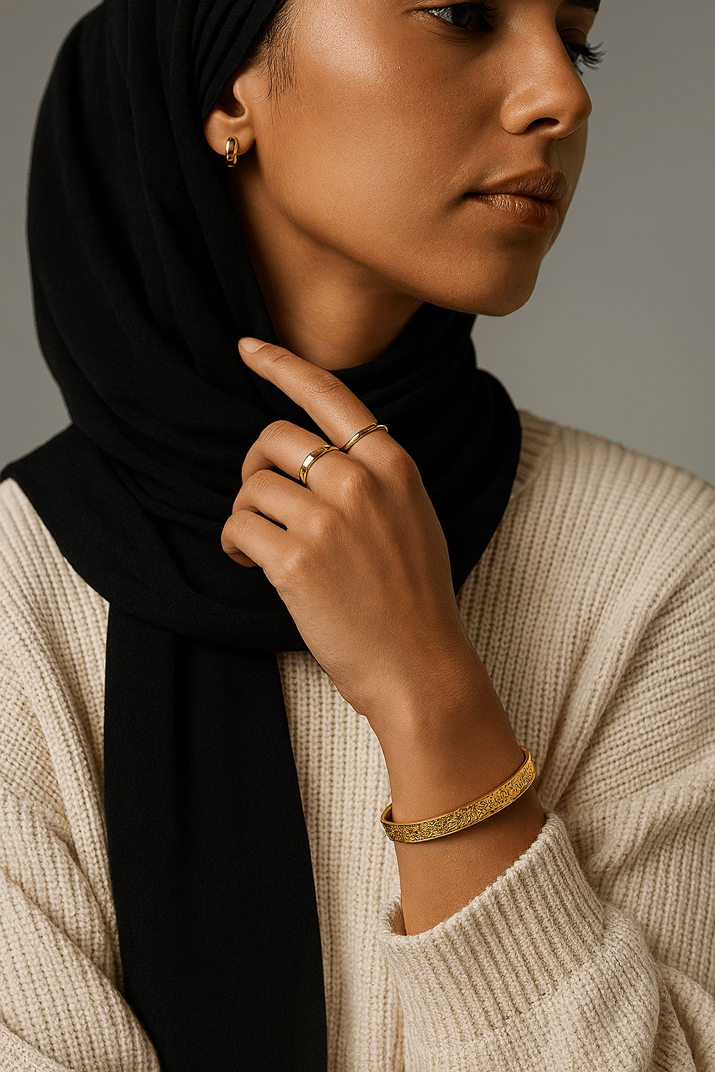 Ayatul Kursi Cuff Bracelet – 304 Stainless Steel | Gold, Black, Rose Gold & Silver - Ergosalah - Ergonomic padded prayer mat for knee support