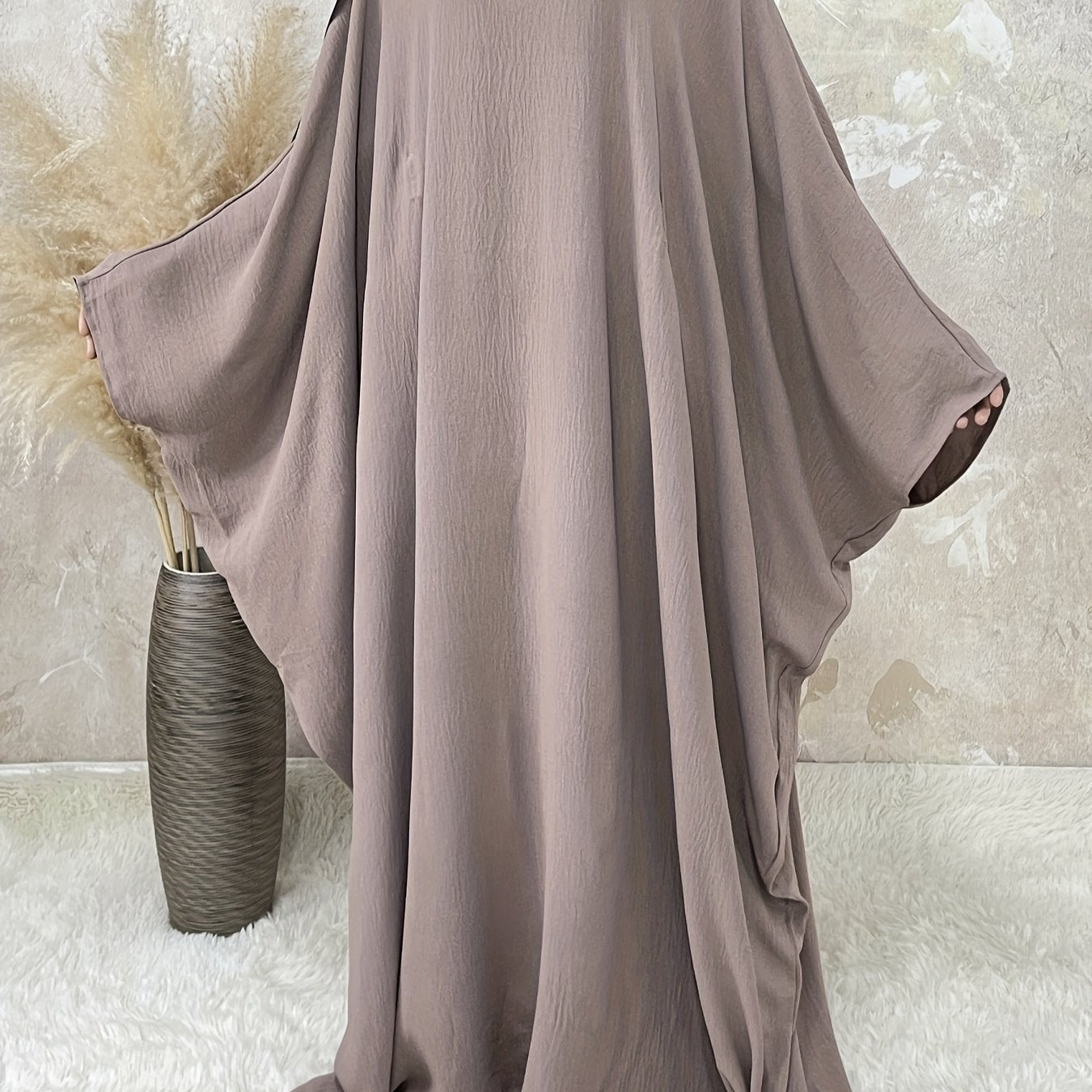 Duaa - Ice silk Abaya (without hijab) - Ergosalah - Ergonomic padded prayer mat for knee support