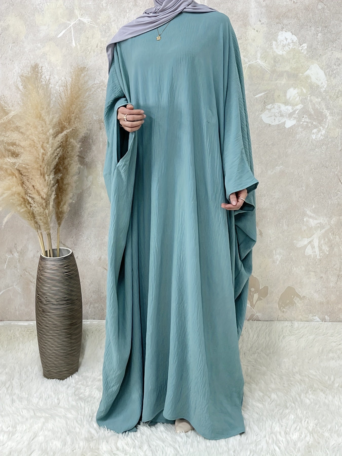 Duaa - Ice silk Abaya (without hijab) - Ergosalah - Ergonomic padded prayer mat for knee support