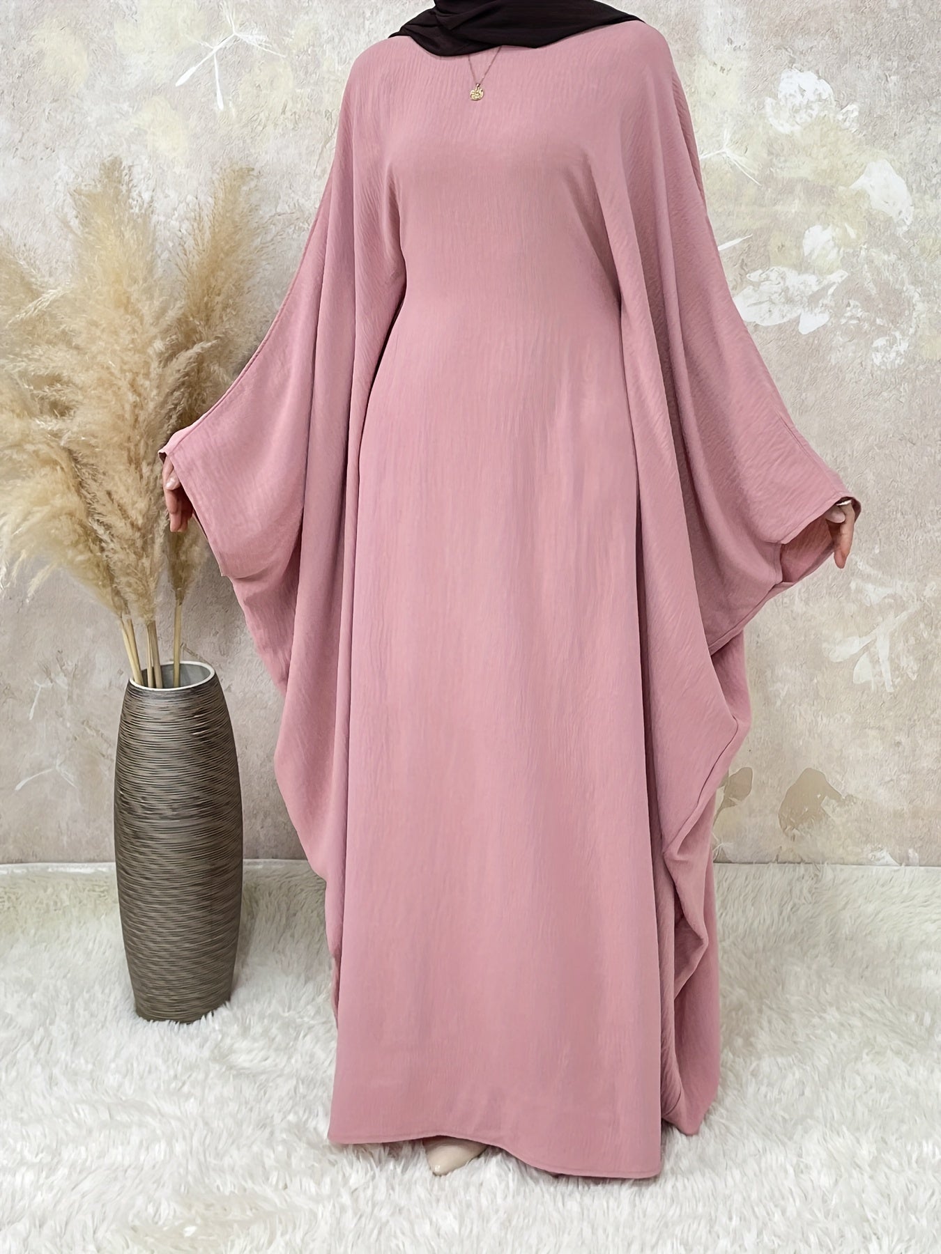 Duaa - Ice silk Abaya (without hijab) - Ergosalah - Ergonomic padded prayer mat for knee support