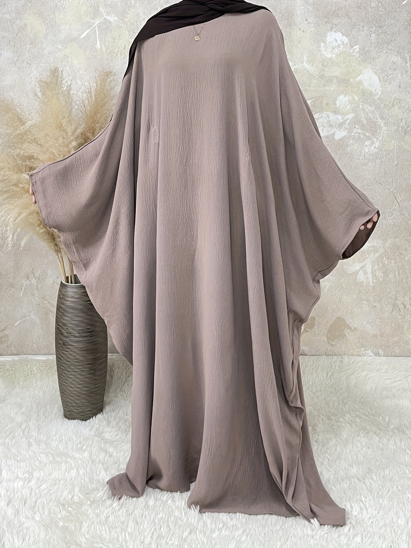 Duaa - Ice silk Abaya (without hijab) - Ergosalah - Ergonomic padded prayer mat for knee support