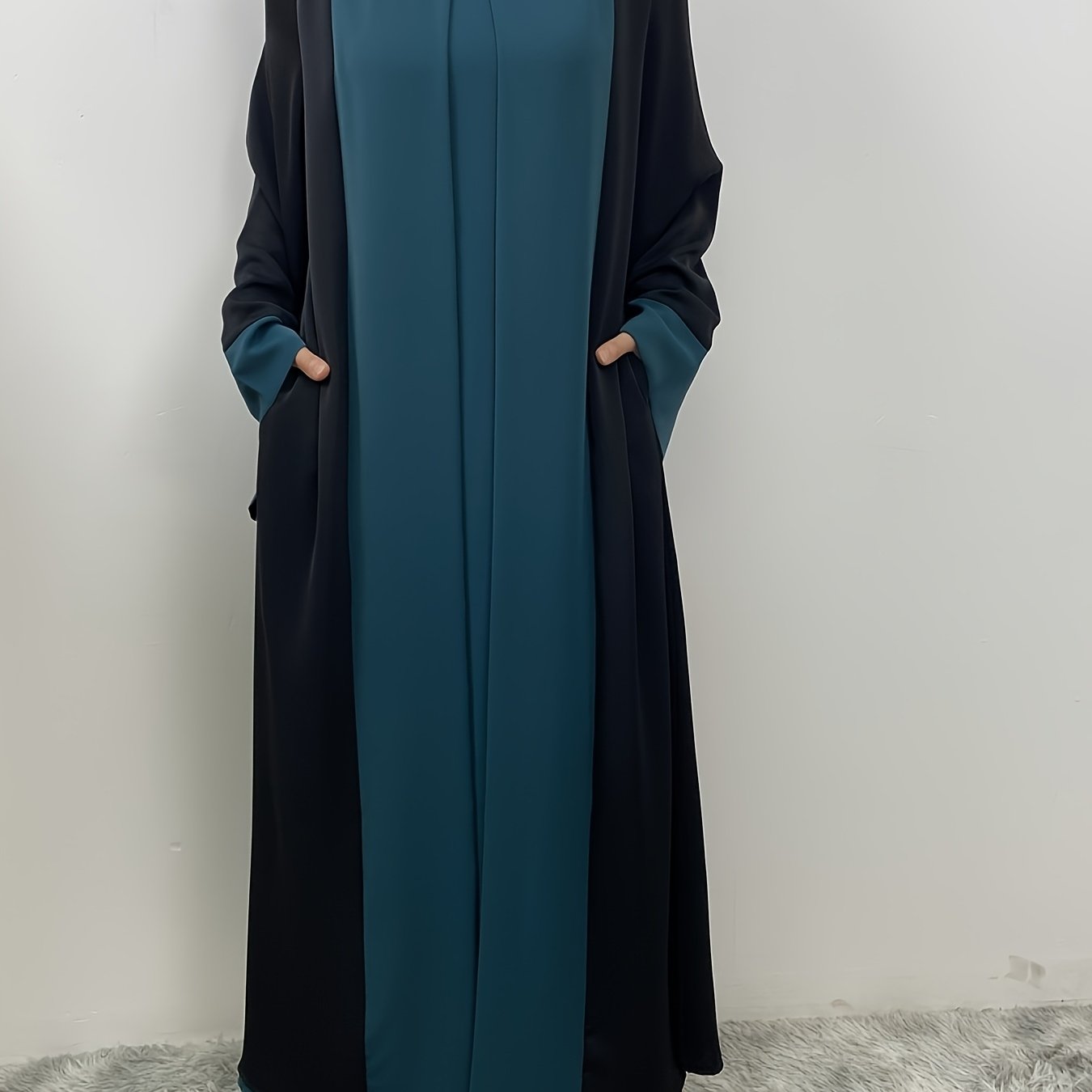 Elegant Faux Two - Piece Abaya - Ergosalah - Ergonomic padded prayer mat for knee support