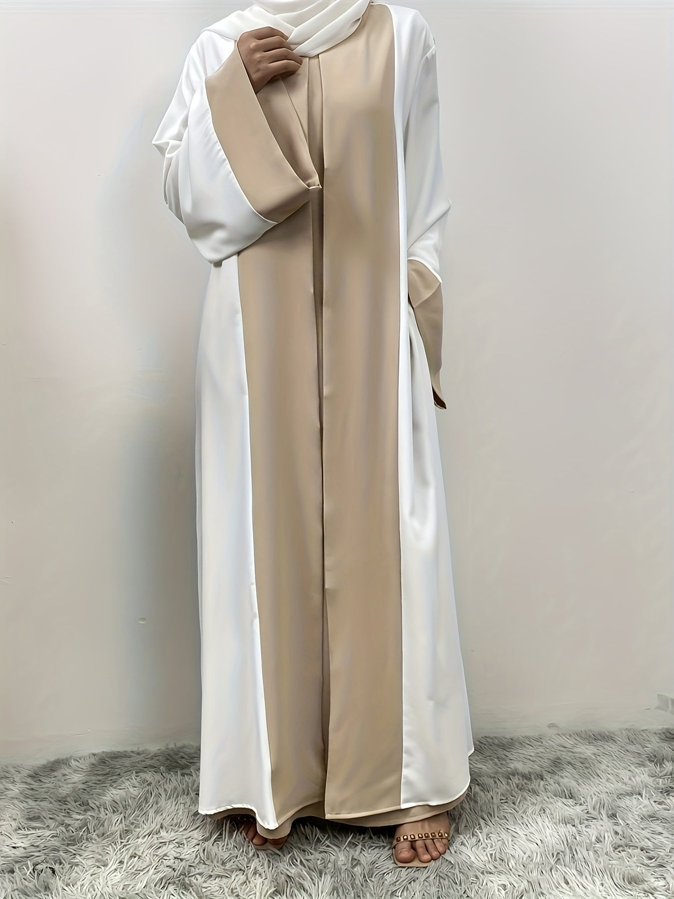 Elegant Faux Two - Piece Abaya - Ergosalah - Ergonomic padded prayer mat for knee support