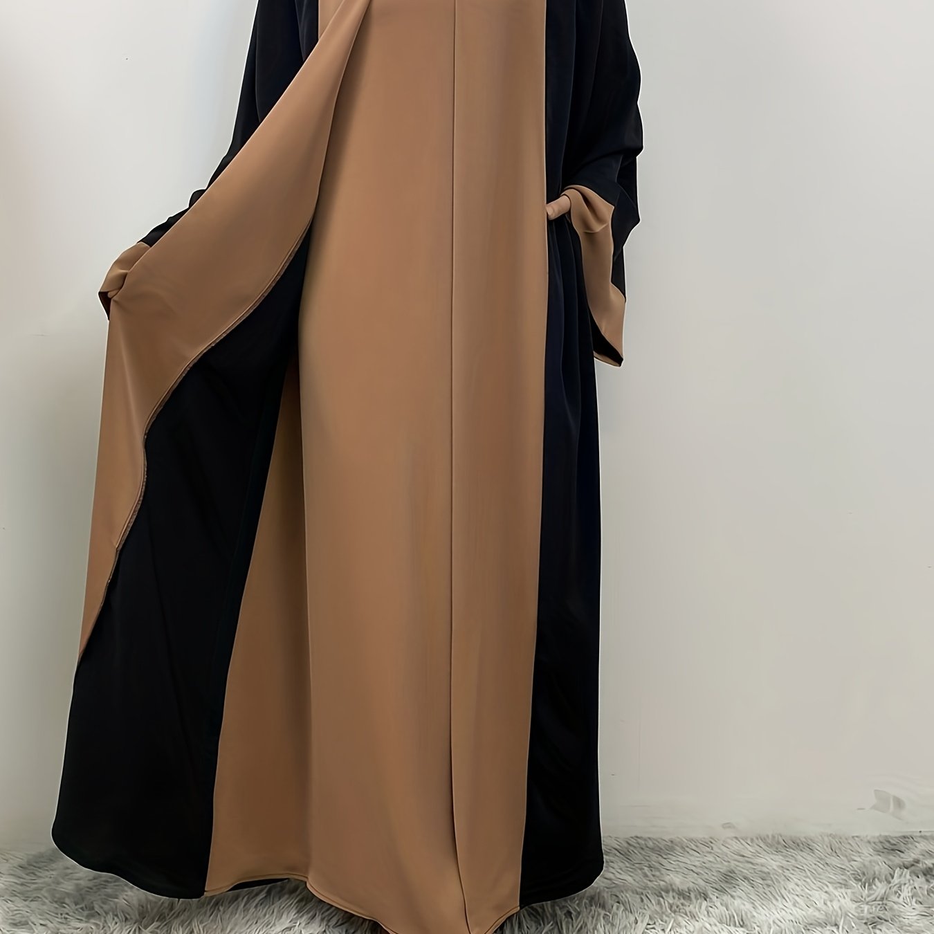 Elegant Faux Two - Piece Abaya - Ergosalah - Ergonomic padded prayer mat for knee support